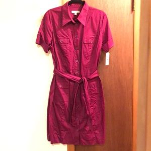 Merona Berry Cargo Button Front Dress NWT